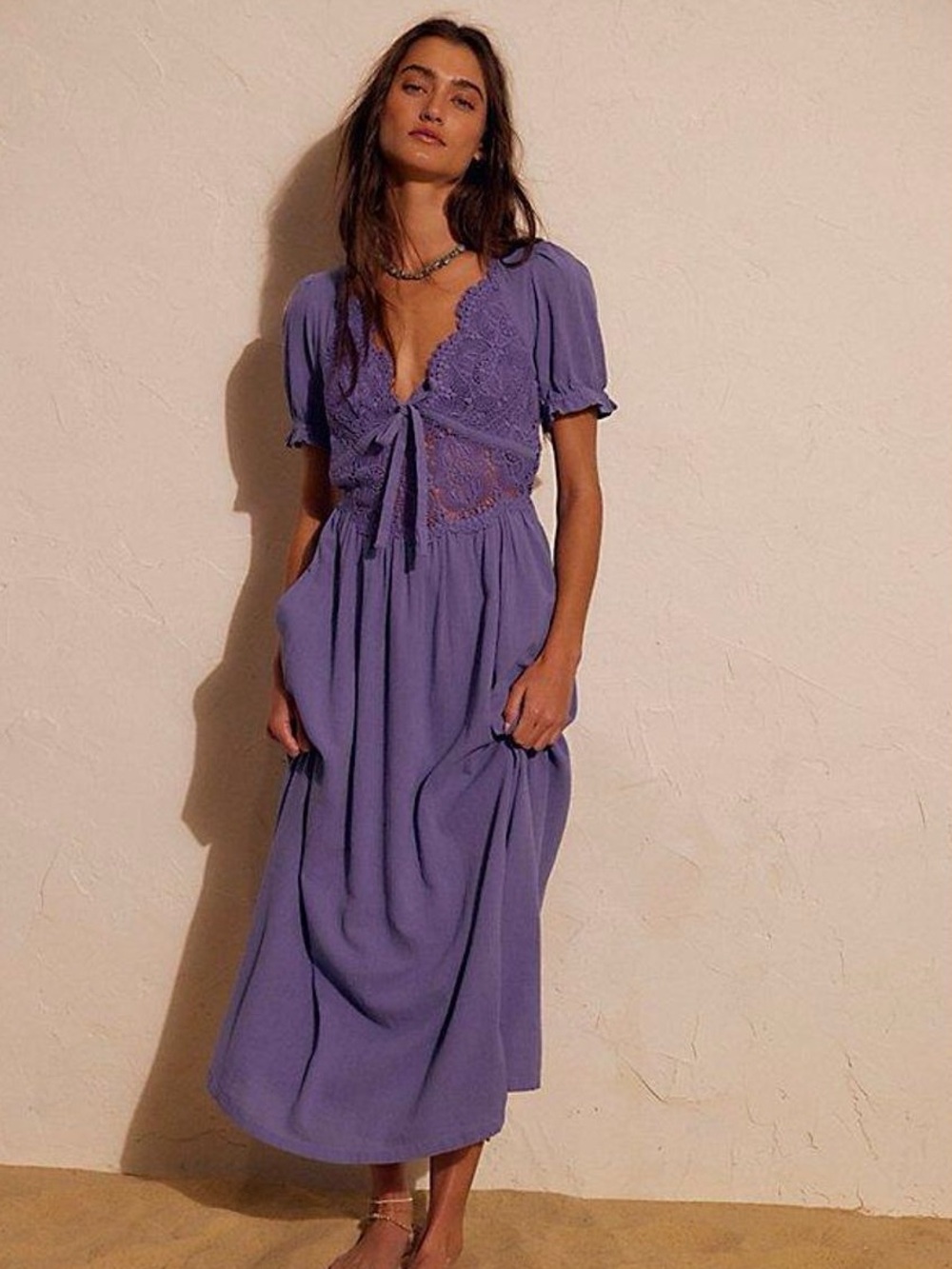 Free People All You Need Is Lace Midi Dress — Size Medium